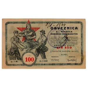 Yougoslavie, Comité gouvernemental de Slovénie, 100 lires 1943