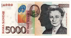 Slovenia, 5 000 tolarjev 2002