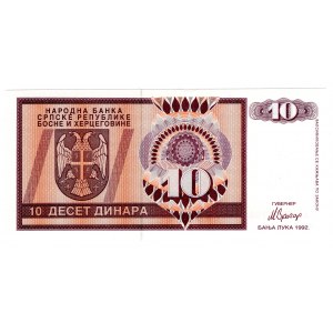 Bosnie-Herzégovine, 10 dinars 1992