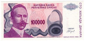 Bosnia and Herzegovina, 100,000 dinar 1993