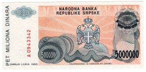 Bosnia and Herzegovina, 5 million dinars 1993