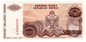 Bosnia and Herzegovina, 50 billion dinars 1993