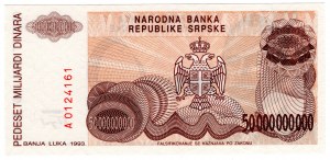 Bosnie-Herzégovine, 50 milliards de dinars 1993