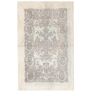 Austria, 1 gulden 1866 - niecentryczny druk rewersu