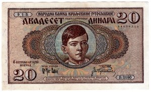 Yougoslavie, 20 dinars 1936