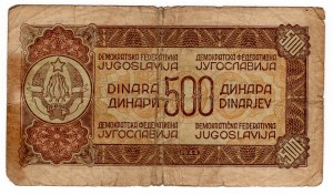 Jugoslávie, 500 dinárů 1944