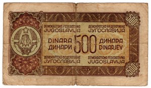 Yugoslavia, 500 dinars 1944