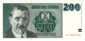 Jugoslávie, 200 dinárů 1999