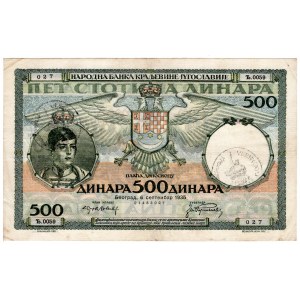 Yougoslavie, 500 dinars 1935