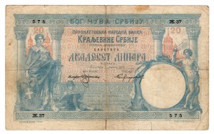 Serbia, 20 dinari 1905