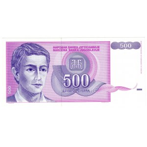 Jugoslawien, 500 Dinar, einseitig