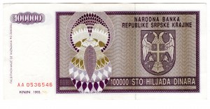 Srbsko, 100 000 dinárov 1993