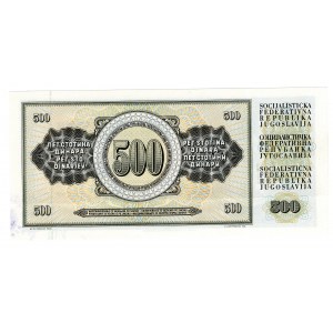 Jugosławia, 500 dinara 1986