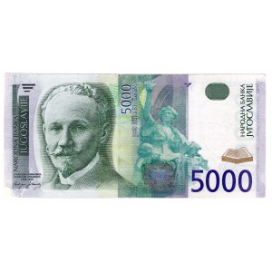 Yougoslavie, 5 000 dinars 2002