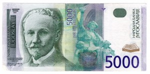 Yougoslavie, 5 000 dinars 2002