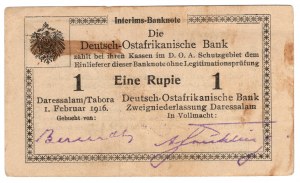 Germany, German East Africa, 1 rupee 1916