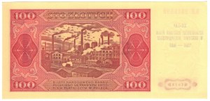 Pologne, 100 zloty 1948, série KR, avec une surcharge commémorative - XX-LATH OF PTAiN ODDZIAŁU ODTAiN W GORZOWIE WIELKOPOLSKIM 1966-1986