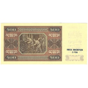 Polska, 500 złotych 1948, seria CC, z pamiątkowym nadrukiem - XXXIII WALNY ZJAZD DELEGATÓW PTAiN BIELKO-BIAŁA 9-11 MAJA 1986