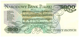 Pologne, PRL, 5000 zloty 1988, série EA