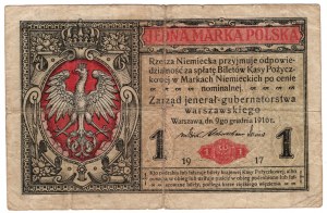 Polen, 1 polnische Mark 1916, jenerał, Serie A