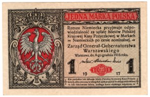 Pologne, 1 marque polonaise 1916, Général, Série B