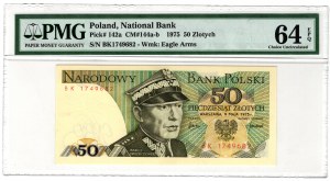 Pologne, PRL, 50 zloty 1975, série BK