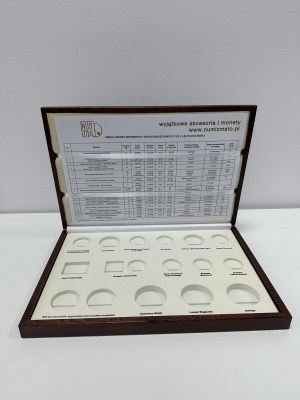 Wooden decorative box for a set of silver collector coins 2014 issue