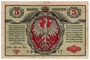 Polsko, 5 polských marek 1916, generál, série B