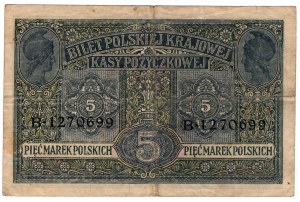 Poland, 5 Polish marks 1916, General, series B
