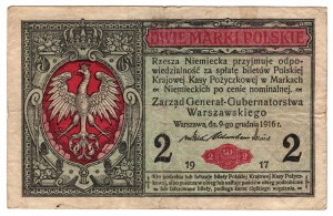 Pologne, 2 marques polonaises 1916, généralités, série A