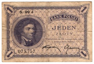 Pologne, 1 zloty 1919 S.99 J