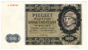 Pologne, 500 zlotys 1940, série A