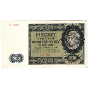 Polska, 500 złotych 1940, seria B