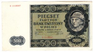 Polsko, 500 zlotých 1940, série B