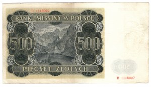 Poľsko, 500 zlotých 1940, séria B