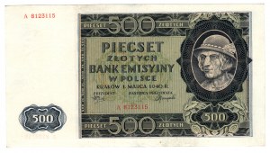 Pologne, 500 zlotys 1940, série A