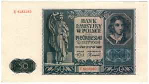 Pologne, 50 zloty 1941, série E