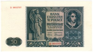 Pologne, 50 zloty 1941, série D