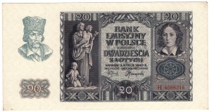 Polsko, 20 zlotých 1940, série H