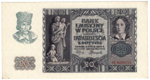 Polska, 20 złotych 1940, seria H
