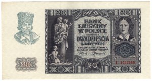 Pologne, 20 zloty 1940, série L