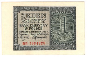 Polonia, 1 zloty 1941, serie BB