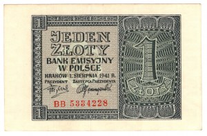Poland, 1 zloty 1941, BB series