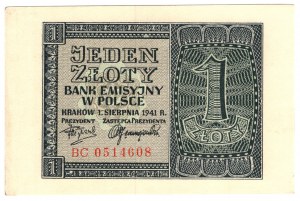 Pologne, 1 zloty 1941, série BC