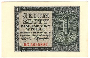 Polonia, 1 zloty 1941, serie BC