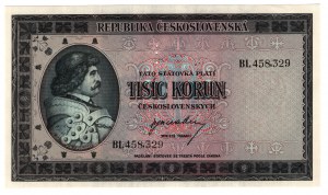 Czechoslovakia, 1000 korun 1945 (no date), SPECIMEN