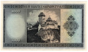 Tchécoslovaquie, 1000 korun 1945 (sans date), SPÉCIMEN