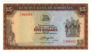 Rhodésie, 5 dollars 1979