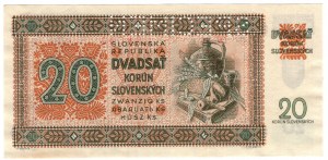 Slovensko, 20 korún 1939, SPECIMEN