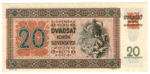 Slovakia, 20 crowns 1939, SPECIMEN